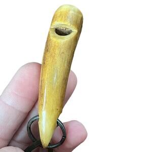 Deer Antler Whistle Handmade Dog Training Vintage Artisan Horn Leather UNTESTED